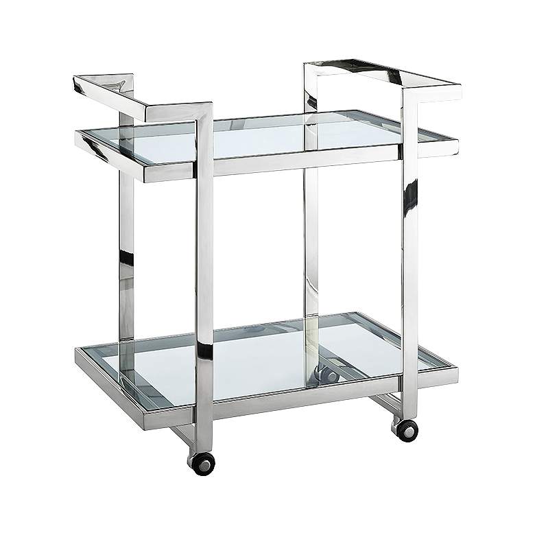 Image 1 Vegas Stainless Steel and Clear Glass Side Table