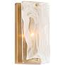 Veil 10" High Legacy Brass Wall Sconce with White Glass
