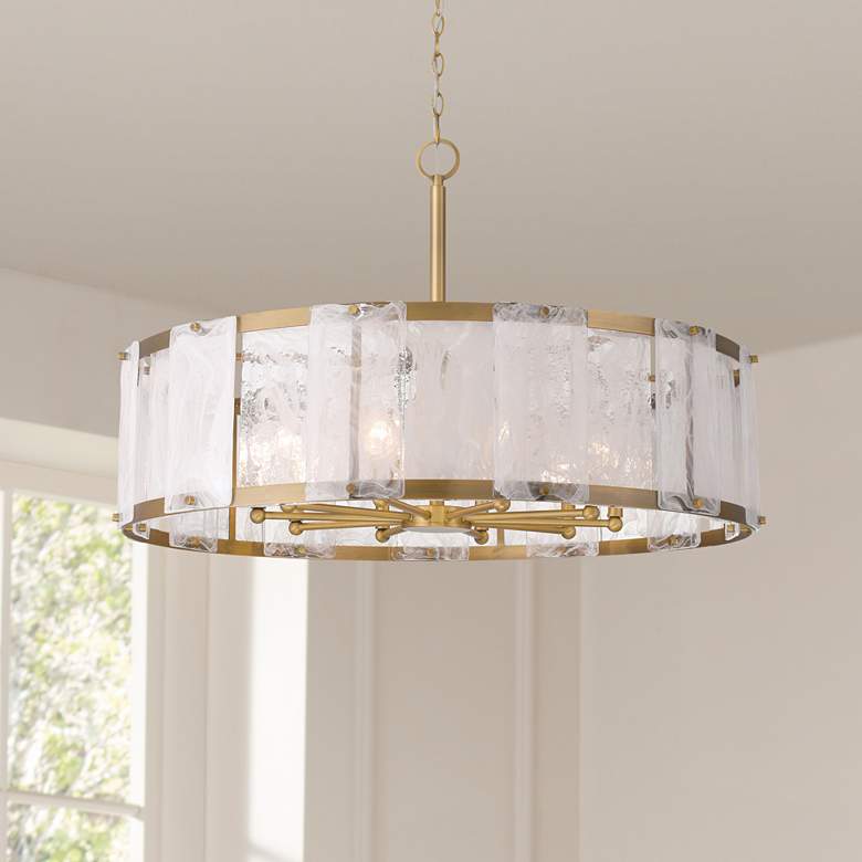 Image 1 Veil 36" Wide Legacy Brass Drum Pendant Light