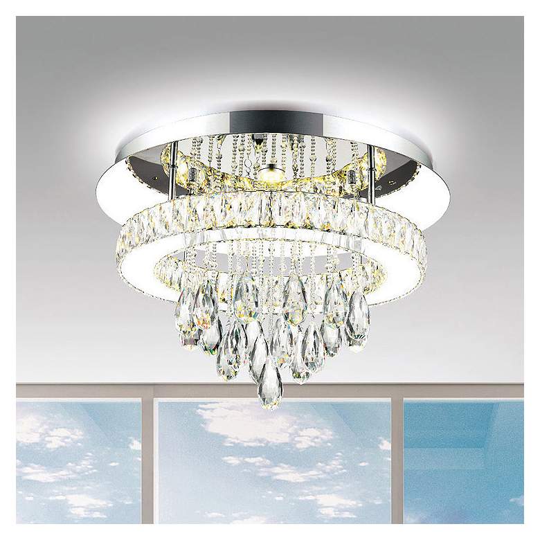Veilon Led Veil Integrated LED Chrome Flush Mount - #9569H | Lamps Plus
