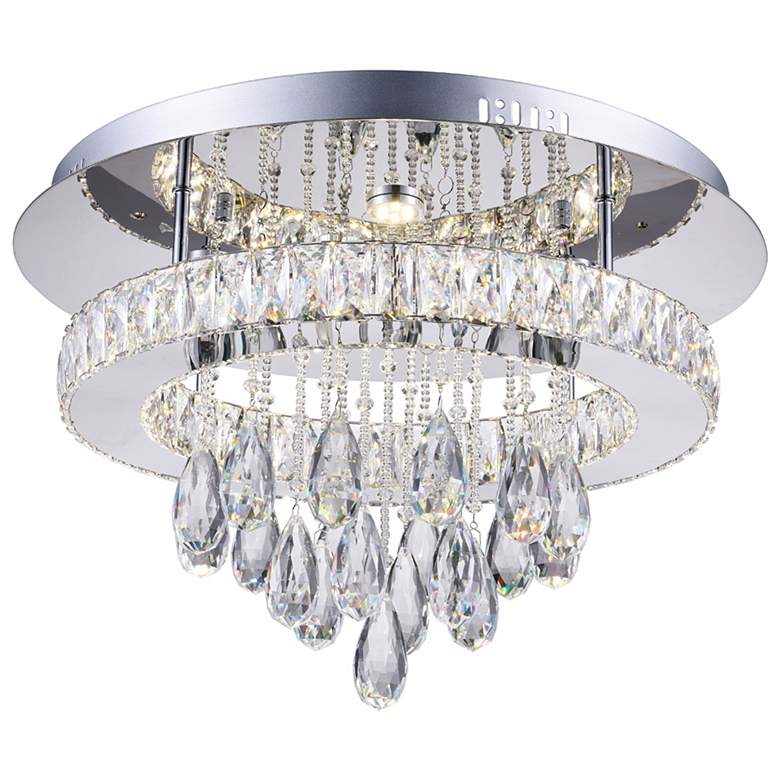Image 1 Veil LED Flush Mount With Chrome Finish