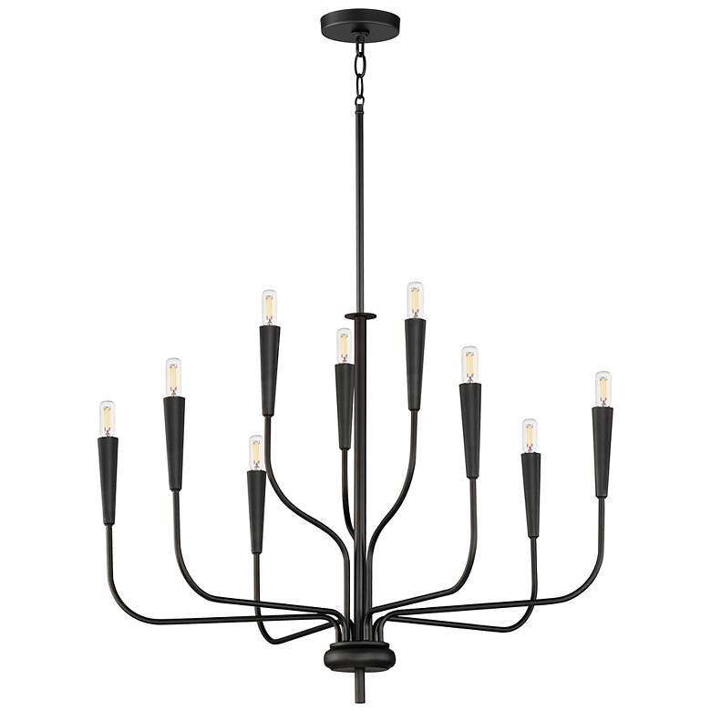 Image 3 Vela 9-Light Chandelier - Black