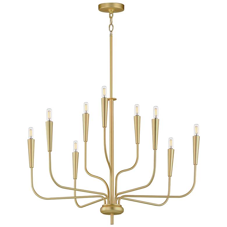 Image 1 Vela 9-Light Chandelier - Satin Brass