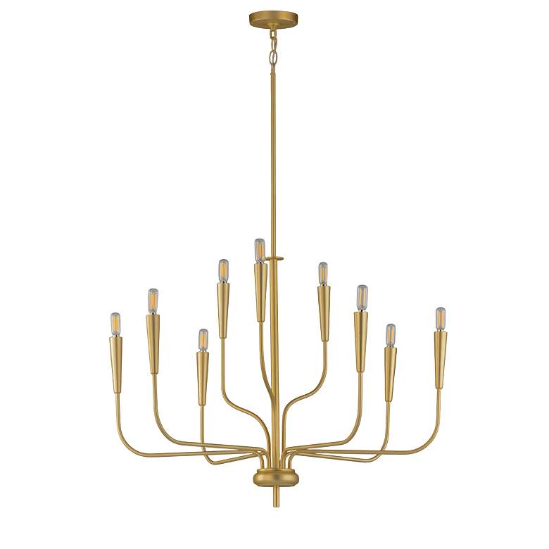 Image 2 Vela 9-Light Chandelier - Satin Brass more views