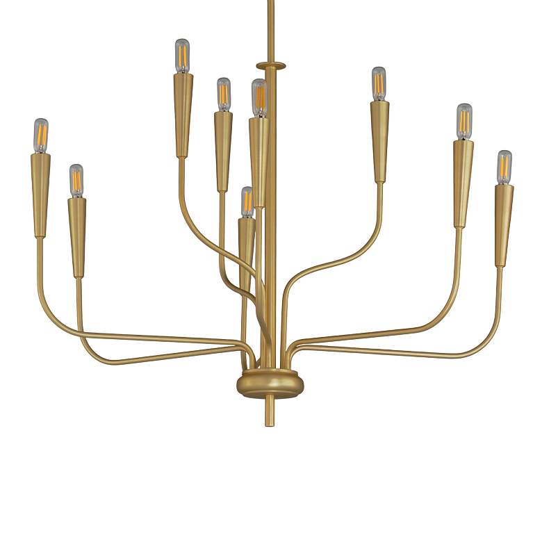 Image 3 Vela 9-Light Chandelier - Satin Brass more views