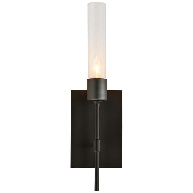 Image 1 Vela Sconce - Dark Smoke Finish - Clear Glass