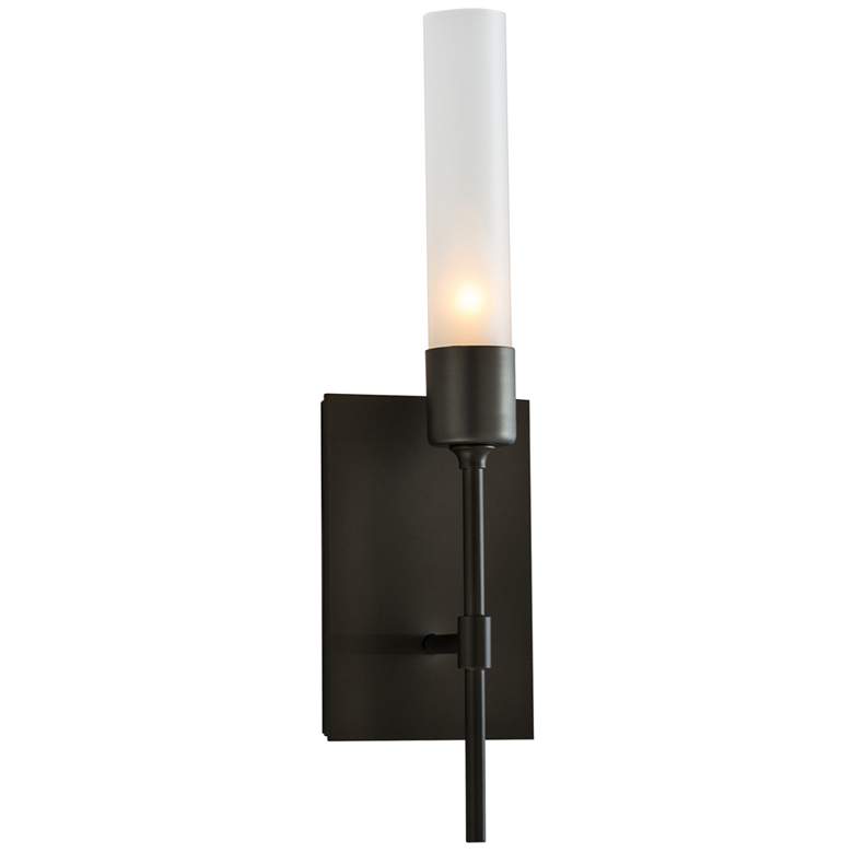 Image 1 Vela Sconce - Dark Smoke Finish - Frosted Glass