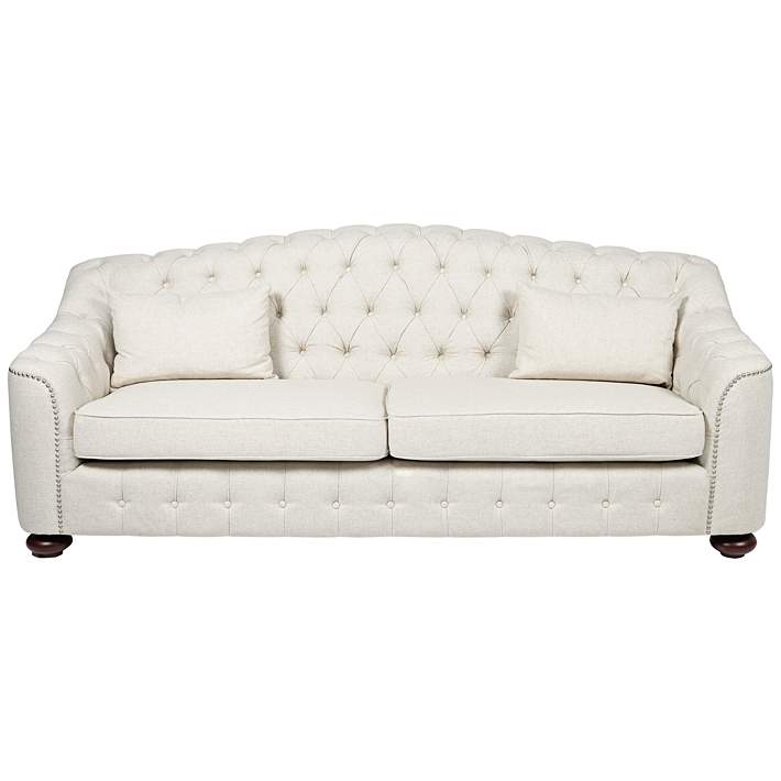 Haute House Valentina Sofa, 83 and Two Tufted Ottomans
