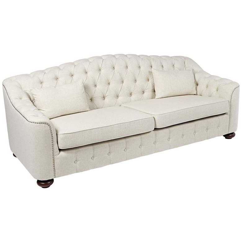 Image 7 Velare 87 1/2 inch Wide Oatmeal Tufted Sofa more views