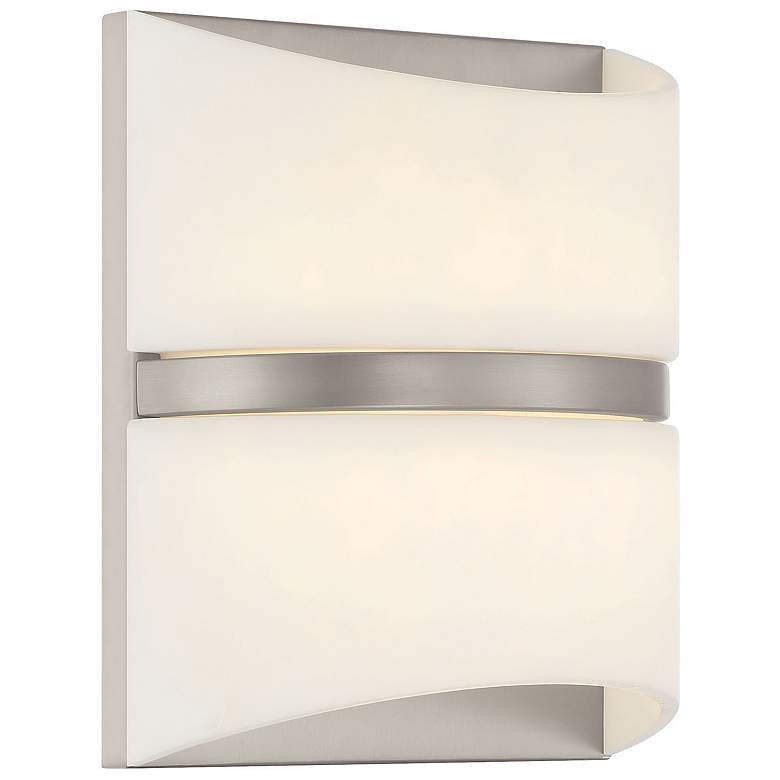 Image 1 Velaux 10 1/2" High Brushed Nickel LED Wall Sconce