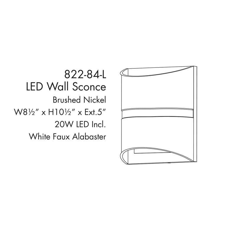 Image 5 Velaux 10 1/2" High Brushed Nickel LED Wall Sconce more views