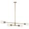 Velestino Champagne Bronze Linear Clear Fluted Linear Chandelier 4Lt