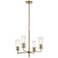 Velestino Champagne Bronze Round Clear Fluted Chandelier 4Lt