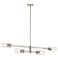Velestino Polished Nickel Linear Clear Fluted Linear Chandelier 4Lt