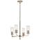Velestino Polished Nickel Round Clear Fluted Chandelier 4Lt