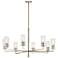 Velestino Polished Nickel Round Clear Fluted Chandelier 8Lt