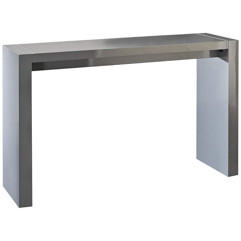 Image 1 Velia High-Gloss Gray Contemporary Bar Table
