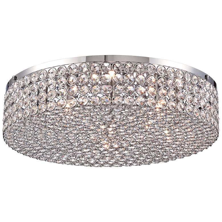 Velie 16&quot; Wide Round Crystal Ceiling Light