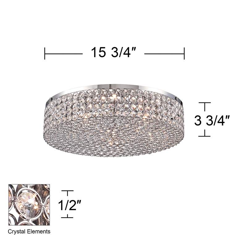 Velie 16&quot; Wide Round Crystal Ceiling Light more views