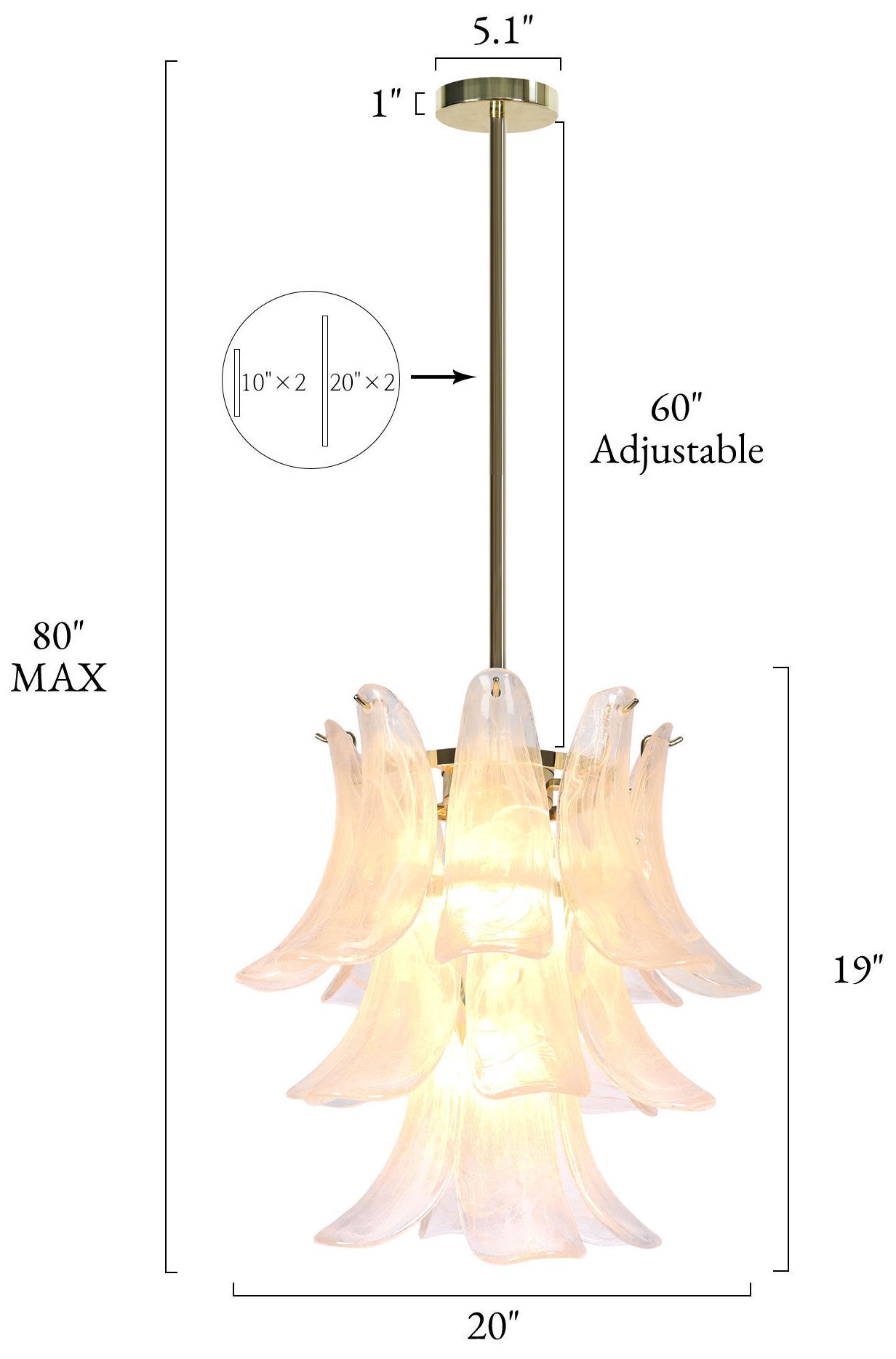 Image 3 Velina 20" Wide Tiered Art Glass 4-Light Chandelier more views