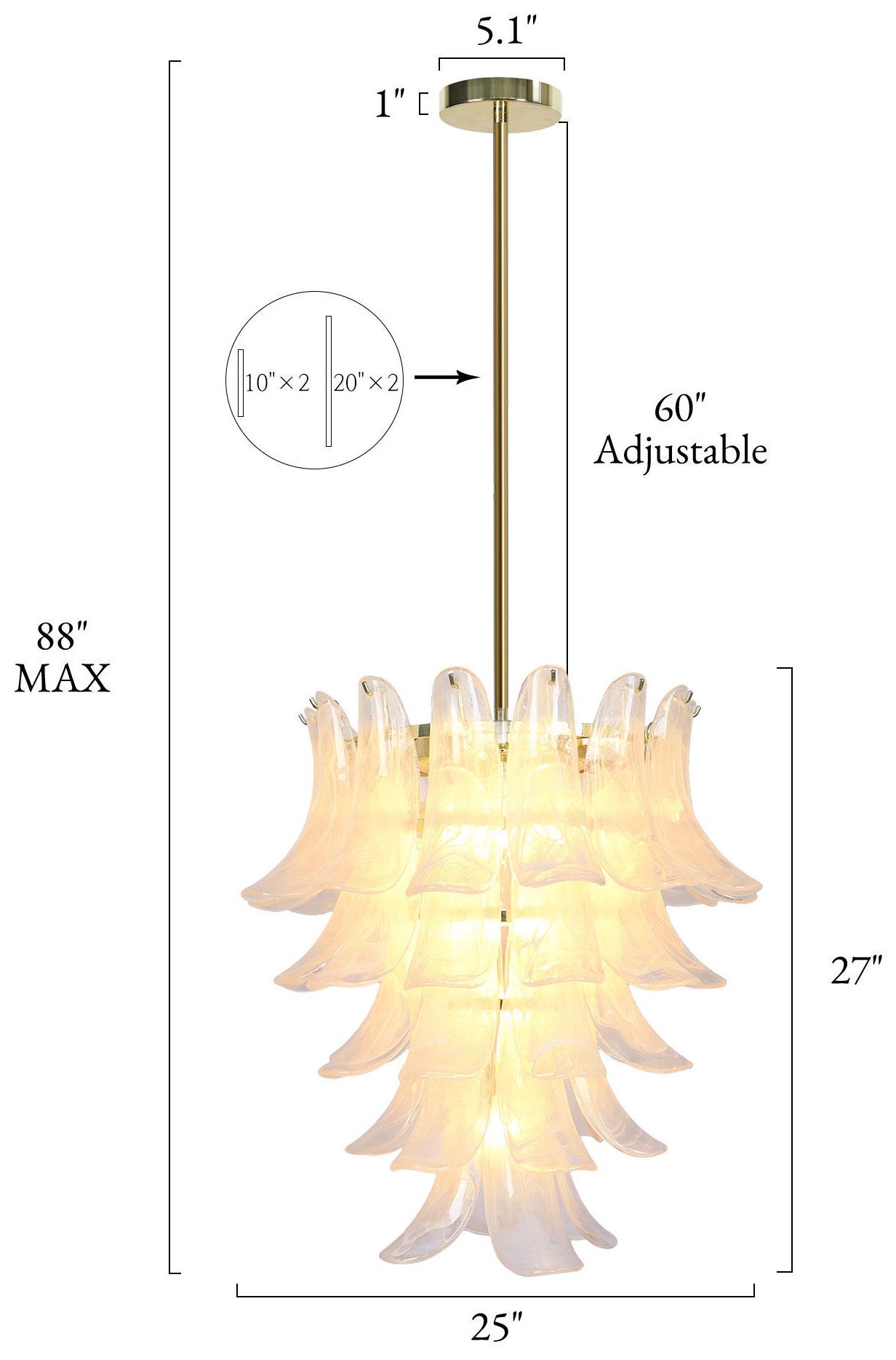 Image 3 Velina 25" Wide Tiered Art Glass 4-Light Chandelier more views