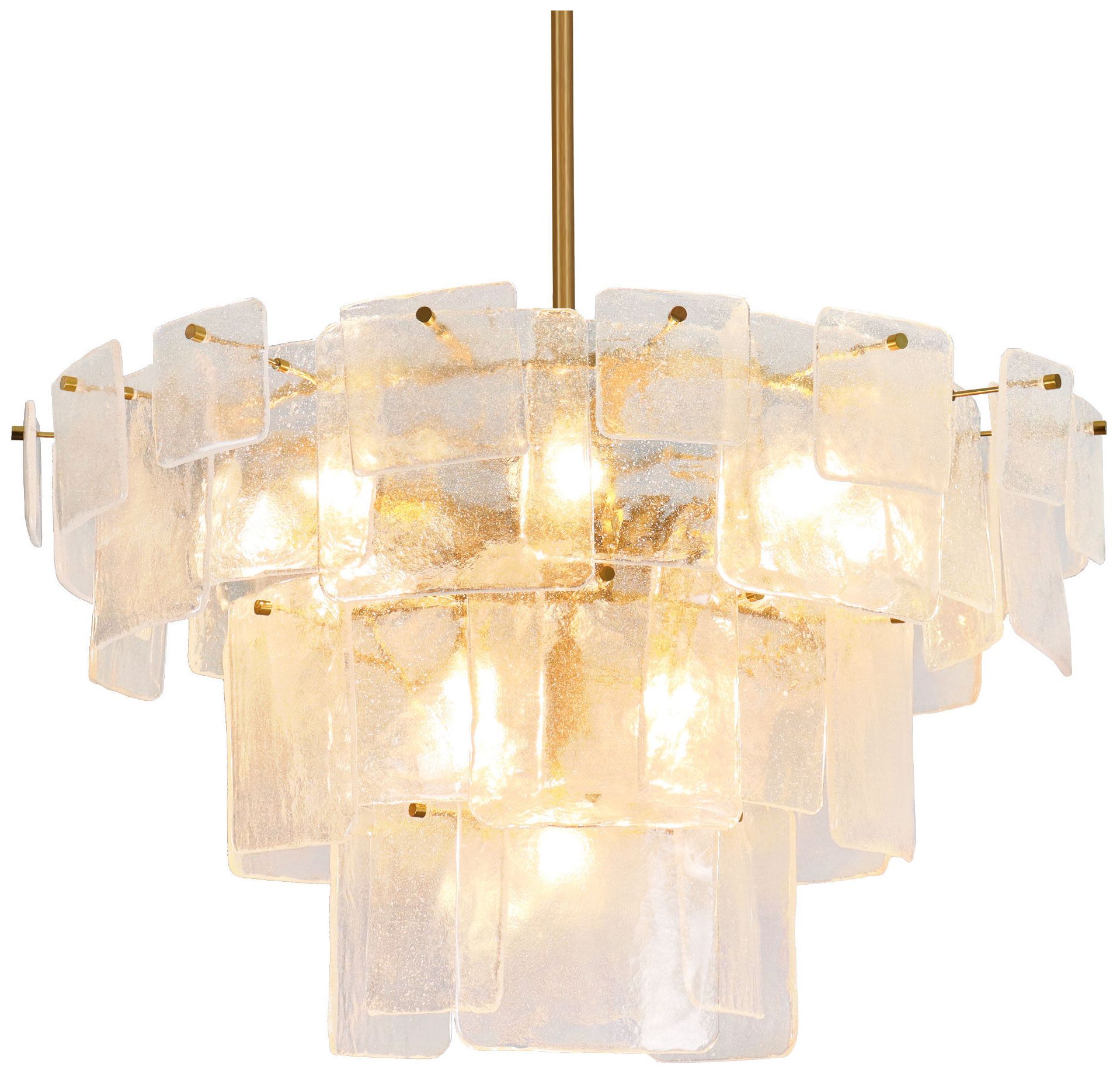 Velina 37" Wide Tiered Seeded Art Glass 13-Light Chandelier