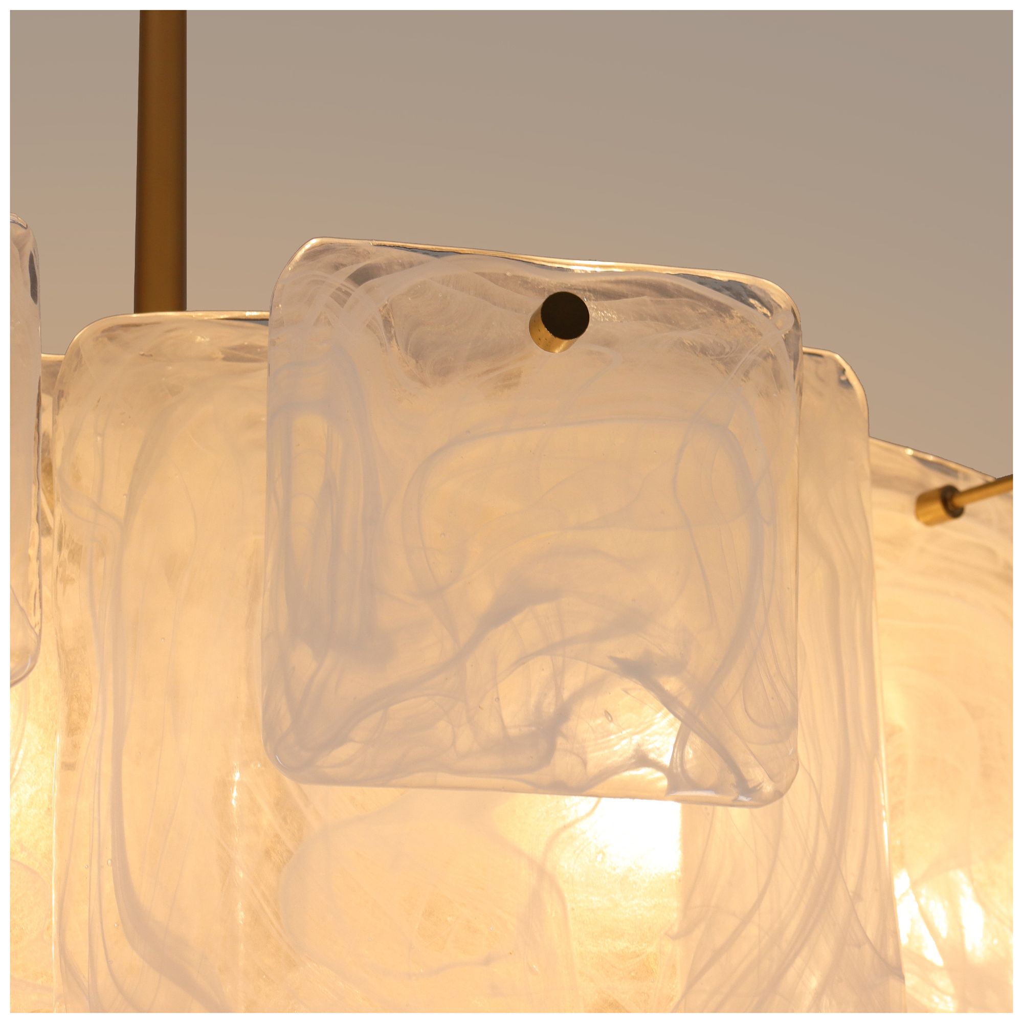 Image 2 Velina 37" Wide Tiered White-jade Art Glass 13-Light Chandelier more views