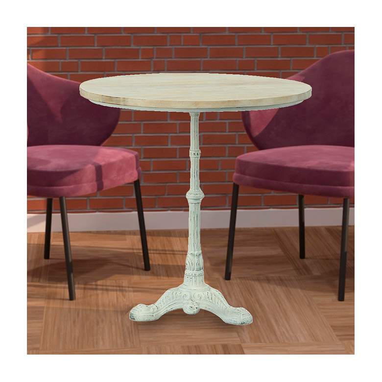 Image 1 Velio 30" Wide White-Washed Wood Bistro Dining Table