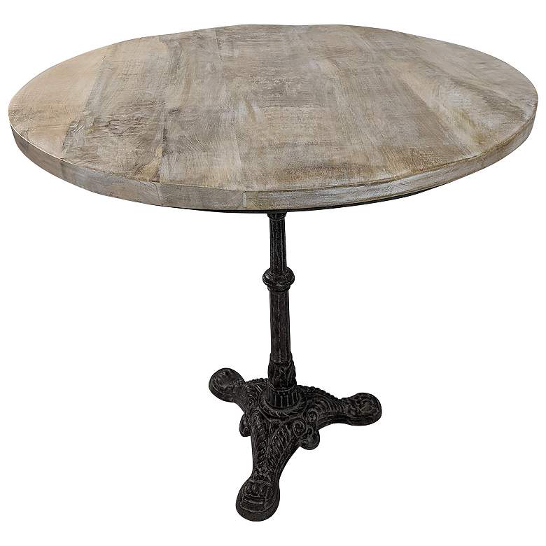 Image 1 Velio Aged Iron Base Natural Driftwood Top Bistro Table