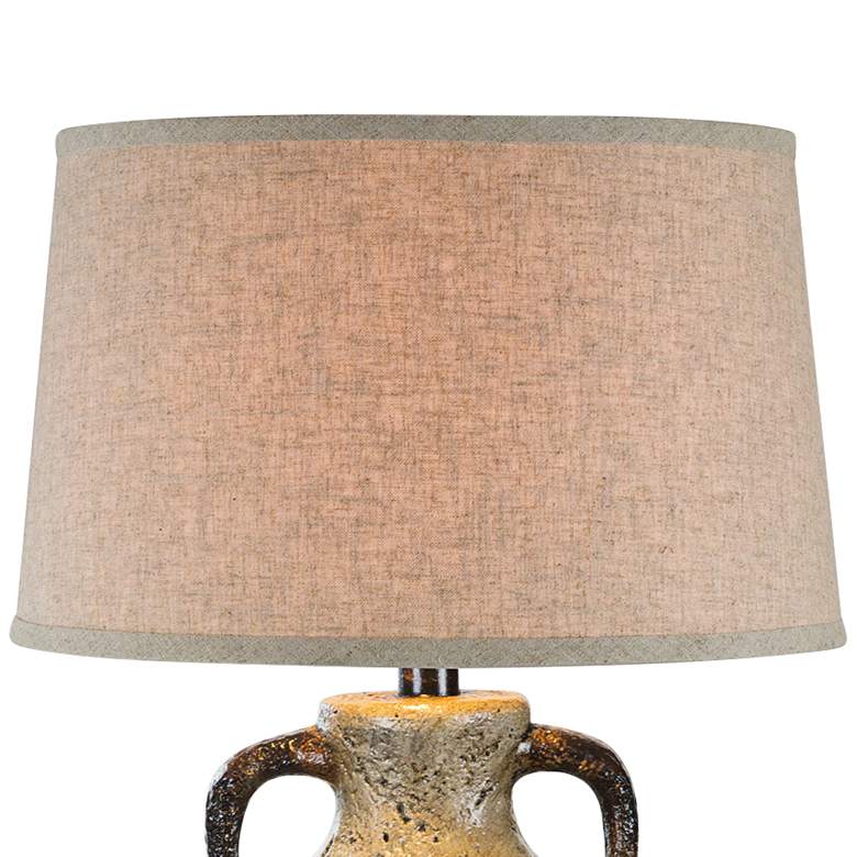Image 2 Vellen 31" High White and Brown Hydrocal 2-Handle Jug Table Lamp more views