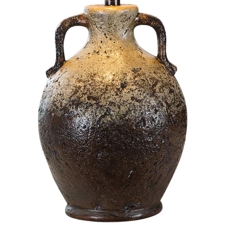 Image 3 Vellen 31" High White and Brown Hydrocal 2-Handle Jug Table Lamp more views