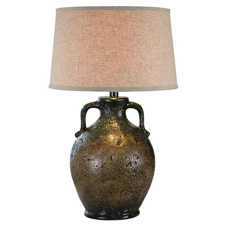 Image 1 Vellen Southwest 31" High Brown Hydrocal 2-Handle Jug Table Lamp