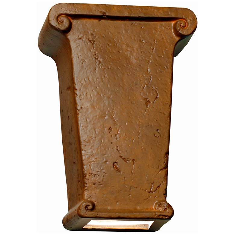 Image 1 Velletri-11.25-inch-high-ceramic-brown-no-pattern-up/down-LED-outdoor-wall