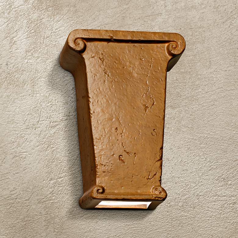 Image 1 Velletri 11 1/4" High Grecian Leather LED Outdoor Wall Light
