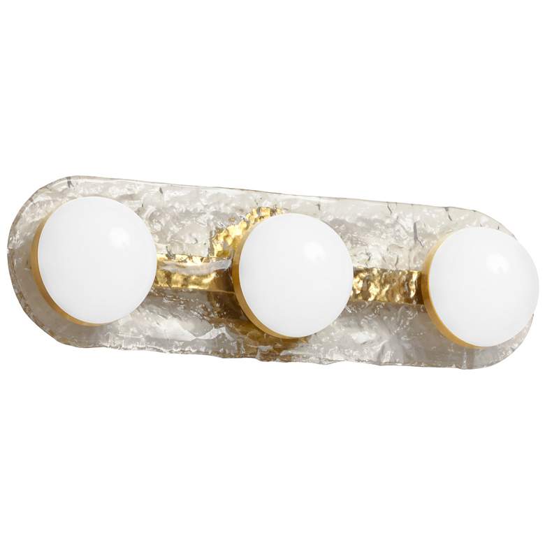 Image 1 Velma 20" Wide 3 Light Aged Brass Vanity With Clear Glass
