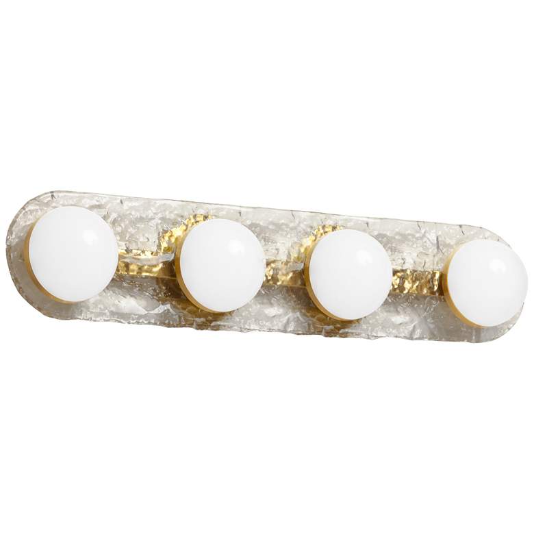 Image 1 Velma 27.5" Wide 4 Light Aged Brass Vanity With Clear Glass
