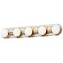 1_Velma 34 3/4" Wide Aged Brass 5-Light LED Bath Light
