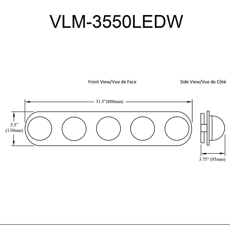 Image 2 Velma 34 3/4" Wide Aged Brass 5-Light LED Bath Light more views