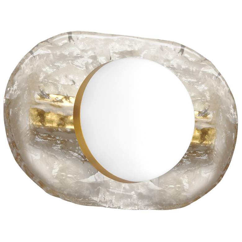 Image 1 Velma 5.5" High Aged Brass 10W Wall Sconce With Clear Glass