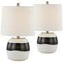 Velma Black and White Glass Accent Table Lamps Set of 2