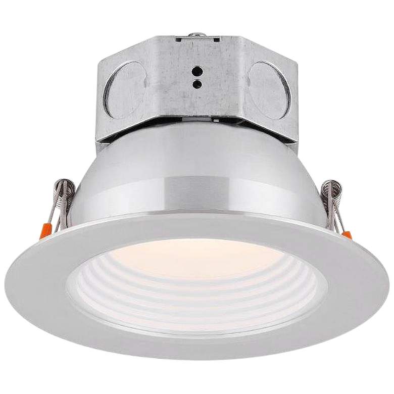 Image 1 Veloce 4" Nickel LED Baffle Downlight