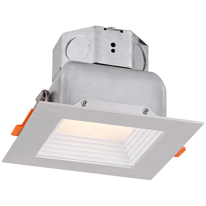 Image 1 Veloce 4" Nickel LED Square Baffle Downlight