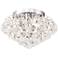 Velour Chrome 12" Wide Clear Crystal Ceiling Light