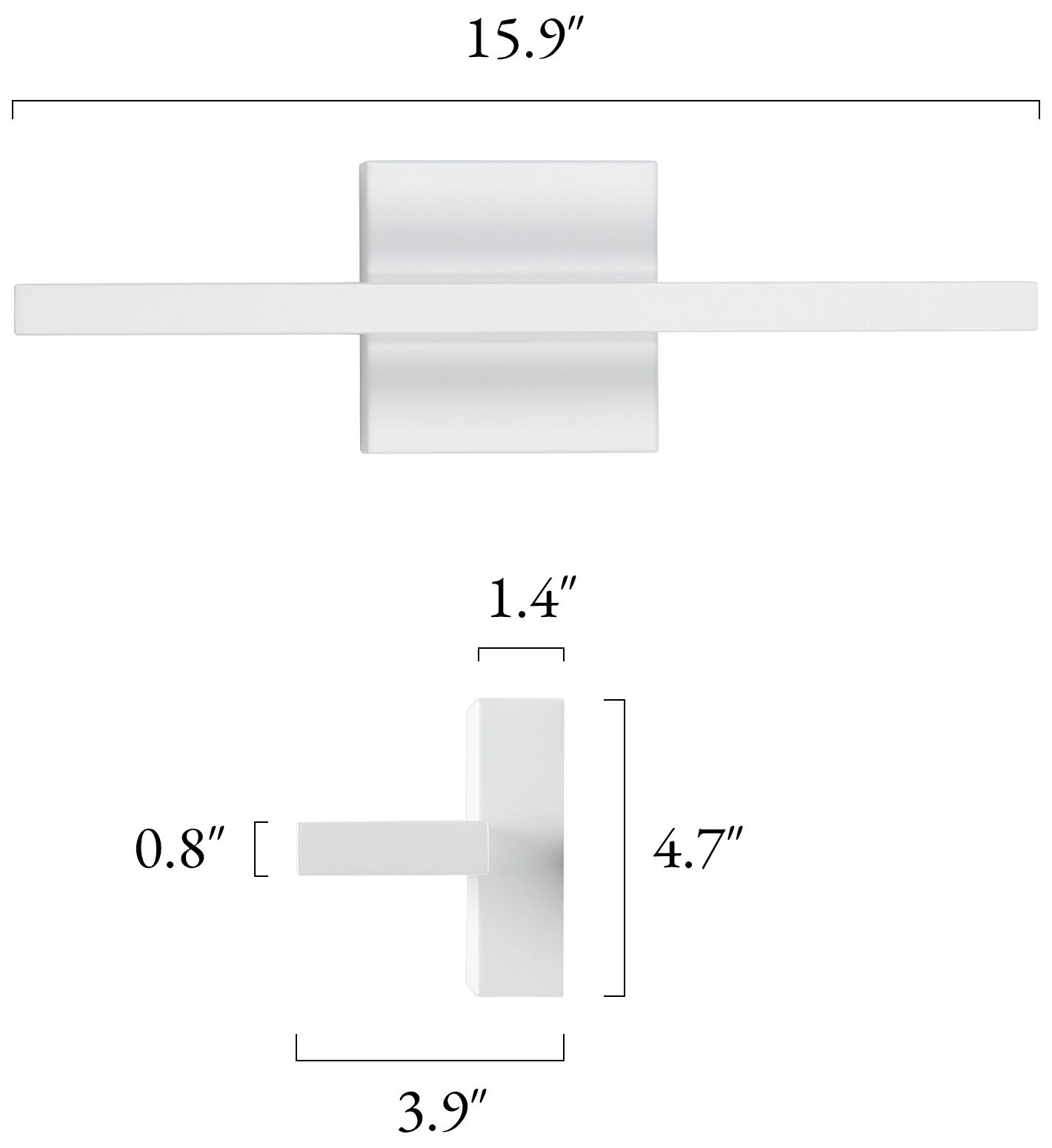 Thumbnail2 of Velox Modern Matte White 15.9" Integrated LED Bathroom Vanity Light more views