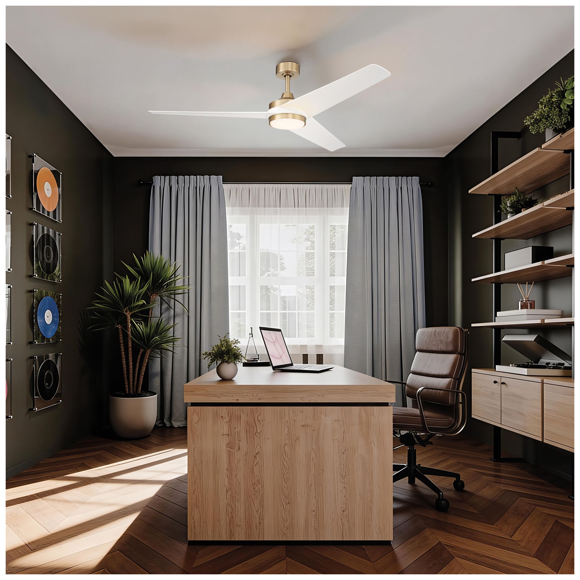 Image 3 Velto Collection 60-in. Three Blade LED Modern Ceiling Fan more views