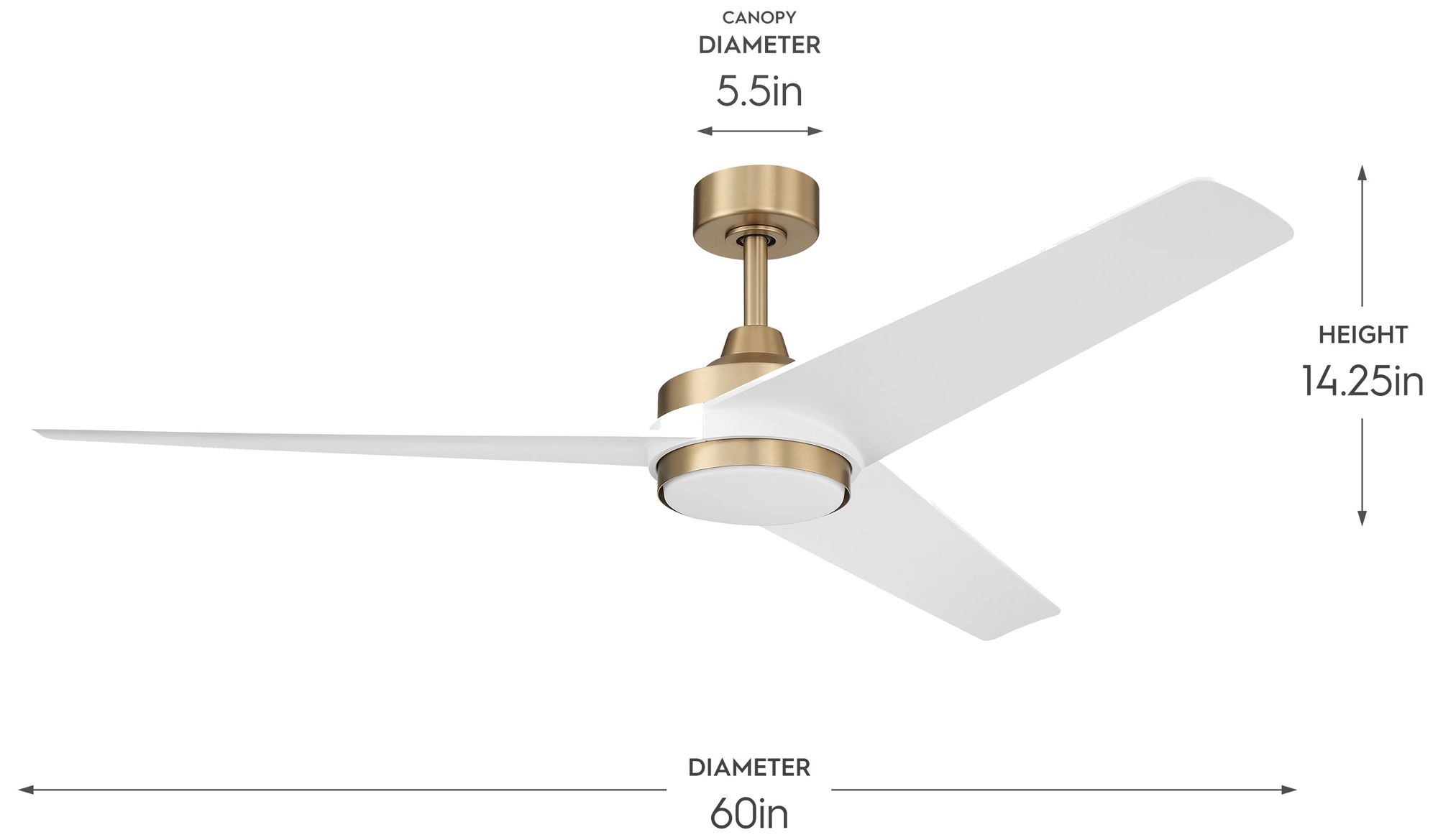 Image 5 Velto Collection 60-in. Three Blade LED Modern Ceiling Fan more views