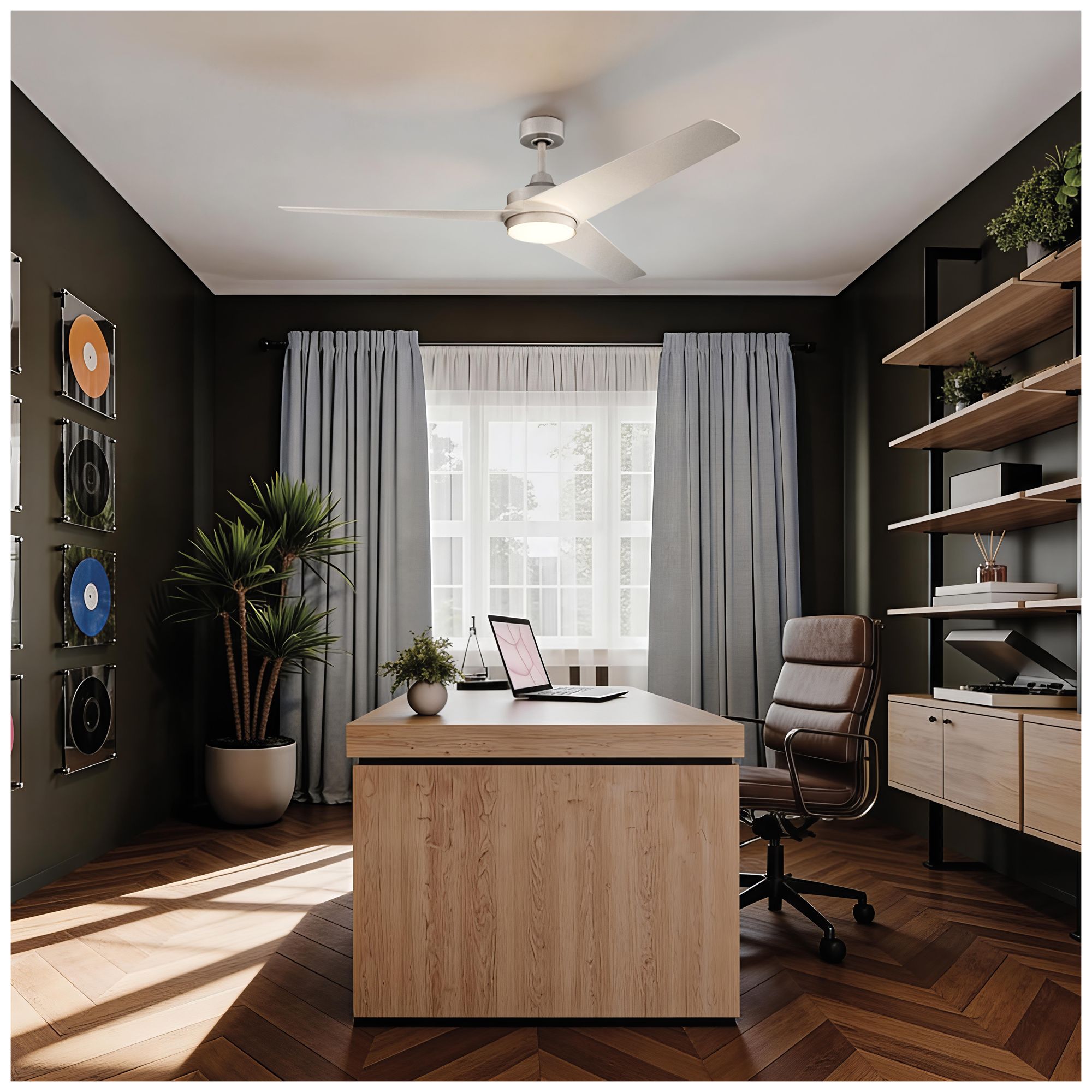 Image 2 Velto Collection 60-in. Three Blade LED Modern Ceiling Fan more views