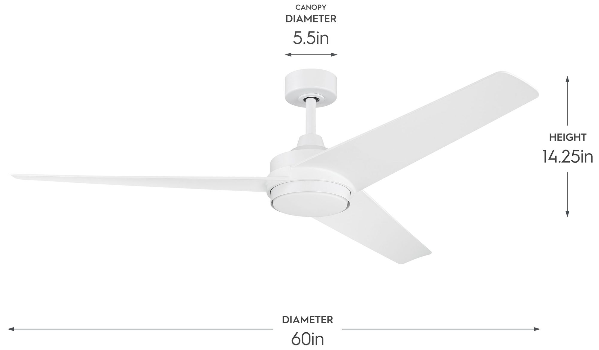 Image 4 Velto Collection 60-in. Three Blade LED Modern Ceiling Fan more views
