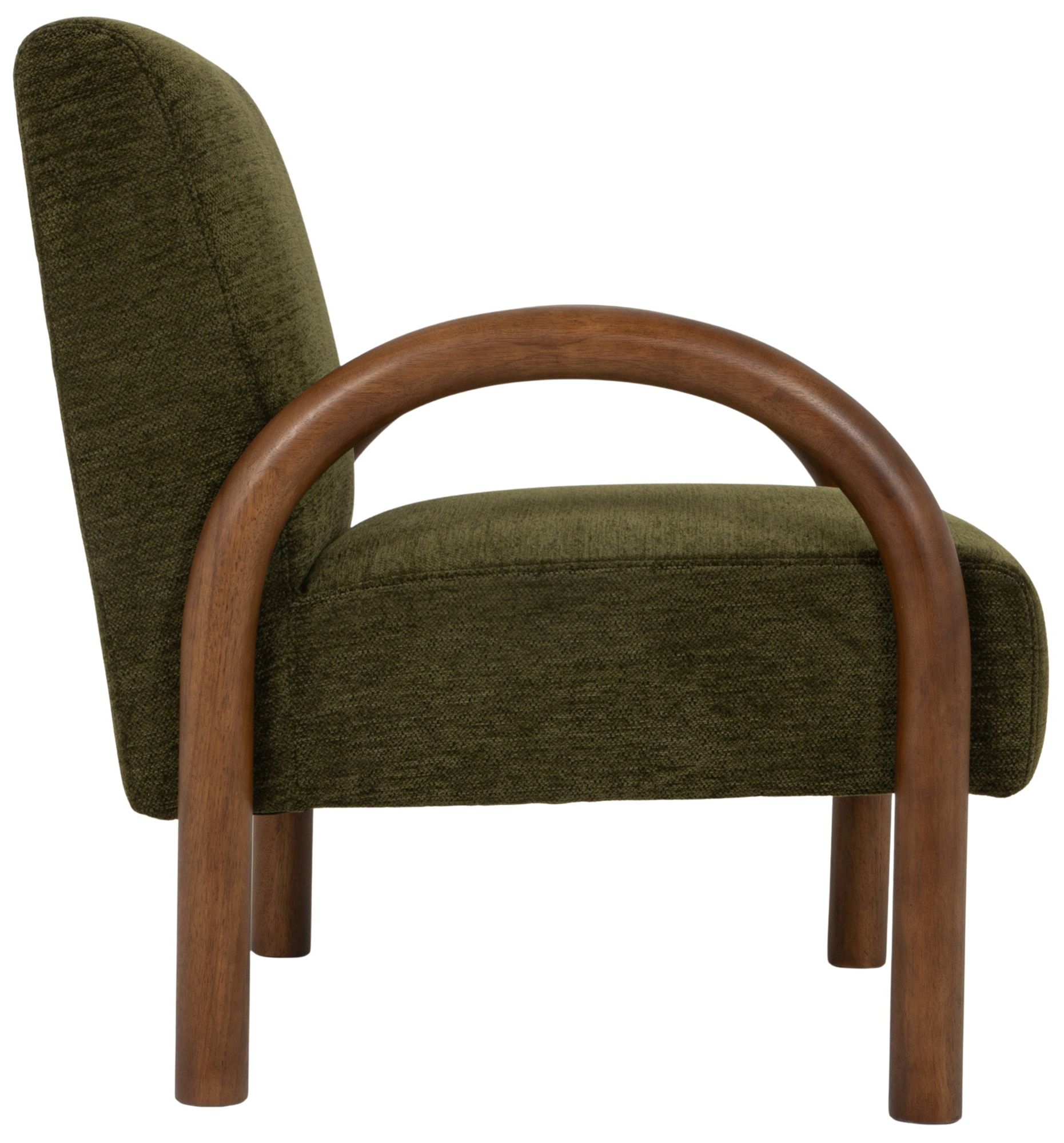 Image 5 Velvet Accent Chair with Arched Wood Arms, Green more views