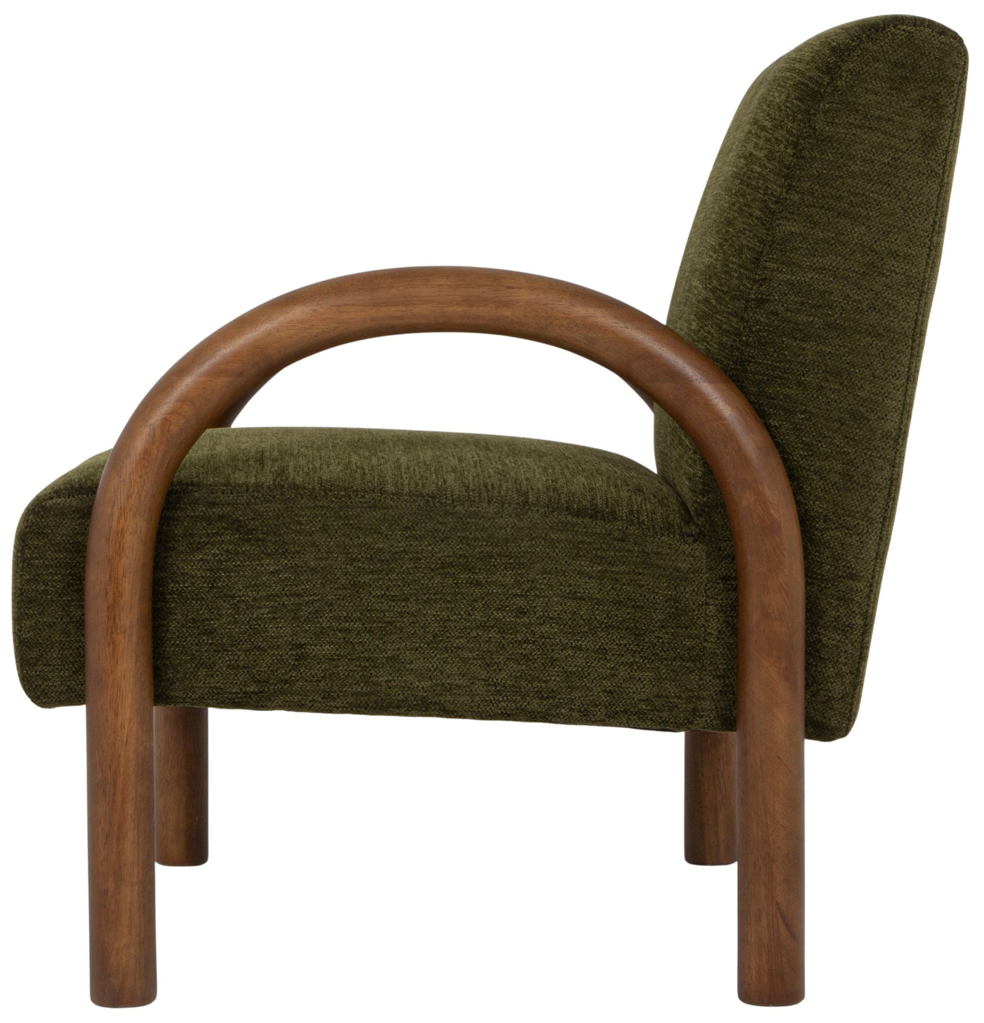 Image 7 Velvet Accent Chair with Arched Wood Arms, Green more views